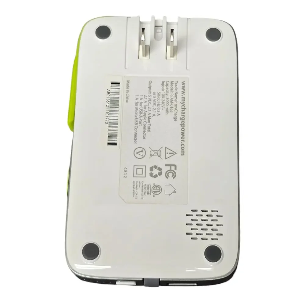 myCharge RFAM-0165 Portable Charger 3000 mAh Rechargeable Power Bank Electronics